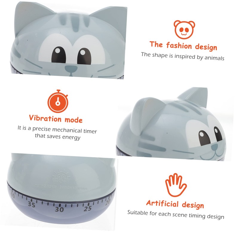 ABOOFAN 1Pc Cartoon Cat Kitchen Countdown Timer Creative Reminder for
