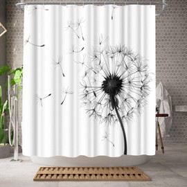 WELMECO Dandelion Shower Curtain Country Shower Curtain 72x72inch Polyester Fabric