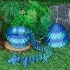3D Printed Dragon Egg with Dragon Inside, Articulated Crystal Dragon