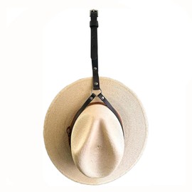 HIASTRA Cowboy Hat Holder for Your Vehicle, Leather Cowboy Hat Mounts for truck, Cowboy Hat Rack for Pickup Truck Keep Your Hat Securely, Black