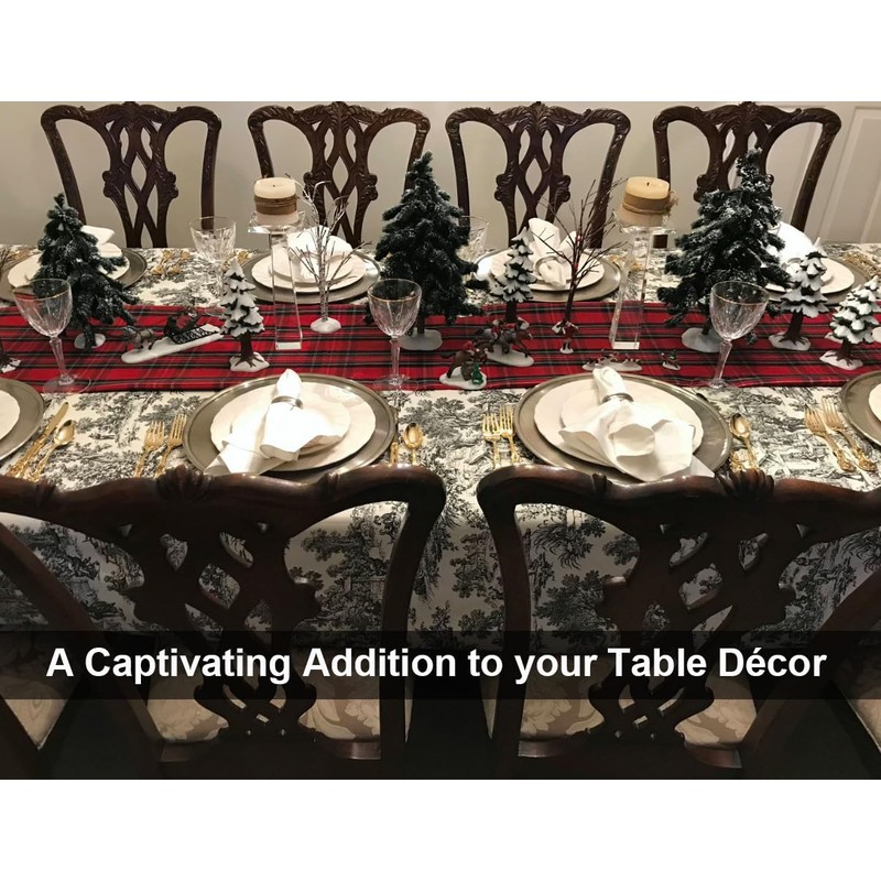 Elegant Event Essentials - Red Tartan Table Runner 12" x