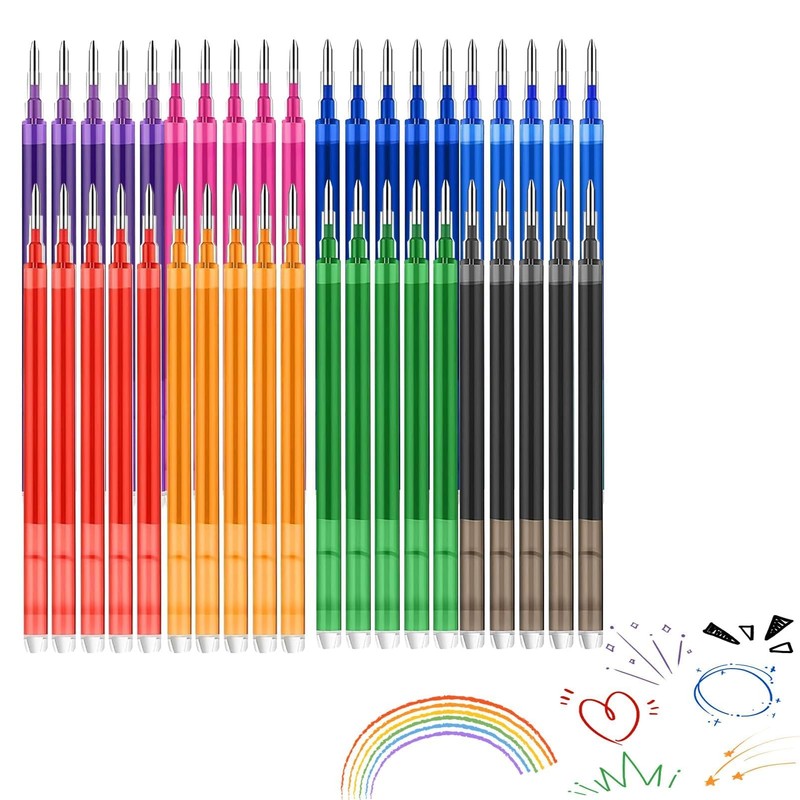 40pcs 0.7 mm Erasable Gel Ink Pen Refills Compatible with
