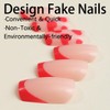 Square Press on Nails Medium Fake Nails Red False Nails