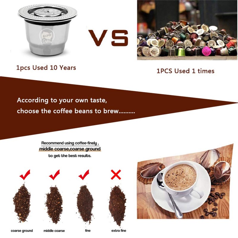 i Cafilas Stainless Steel Coffee Capsule Pod Filter for nespreso