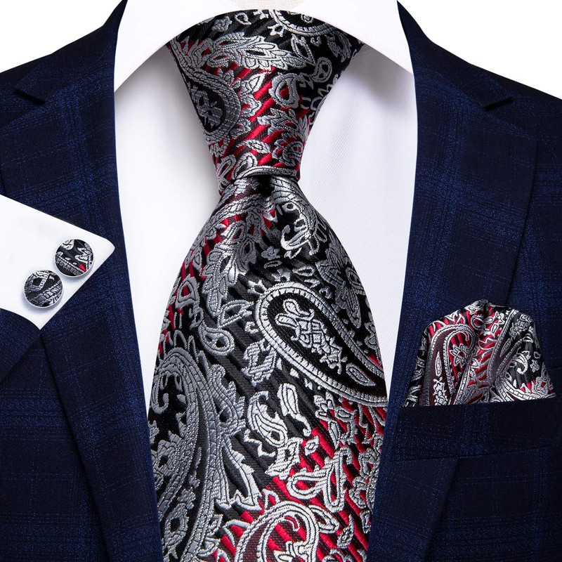 Hi-Tie Lot 5 Pcs Gift Box Mens Tie Set Necktie
