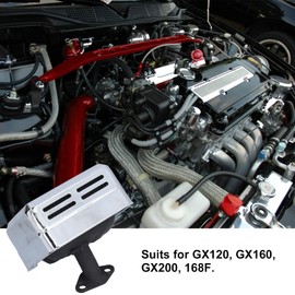 QANYEGN Exhaust Muffler Assembly, Muffler Exhaust Silencer Kit, Noise Reduction, Easy Installation, Metal Silencer Kit W/Gaskets for GX160(Silver)