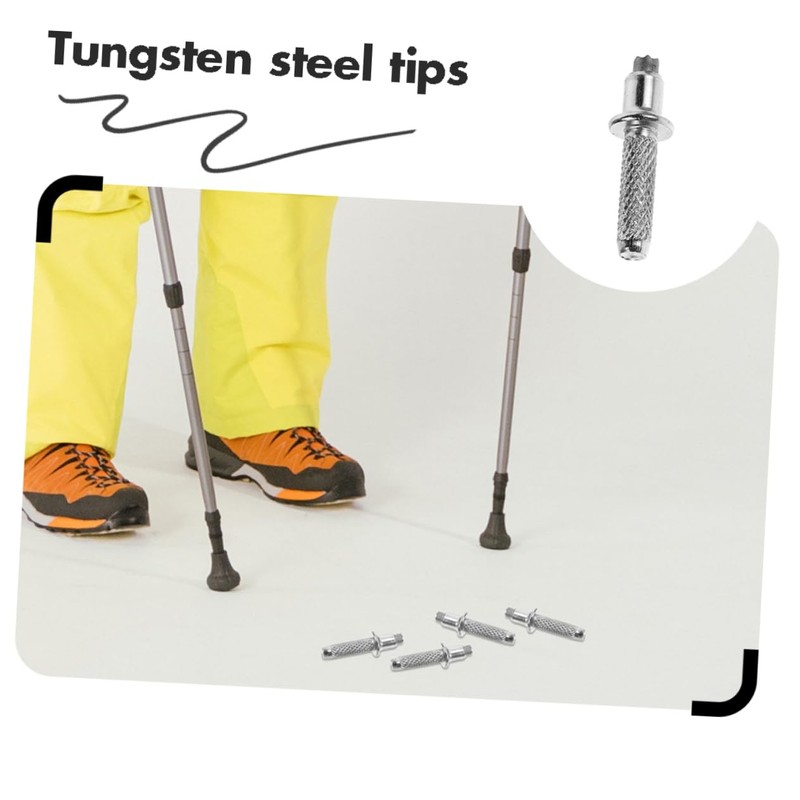 WHAMVOX 10pcs Hiking Stick Tips Metal Tungsten Steel End Cap