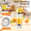 Honey Dispenser No Drip Glass with Stand, 12 OZ Honey