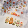 1 Sheets 5D Embossed Fall Nail Stickers for Nail Art