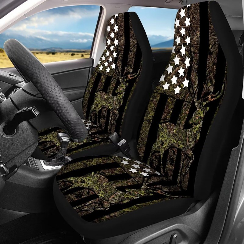 SEANATIVE American Flag Car Seat Cover Full Set Polyester Automotive