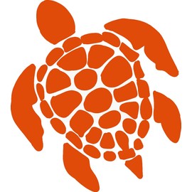 hBARSCI Sea Turtle Vinyl Decal - 5 Inches - for Cars, Trucks, Windows, Laptops, Tablets - Outdoor-Grade 2.5mil Thick Vinyl - Orange