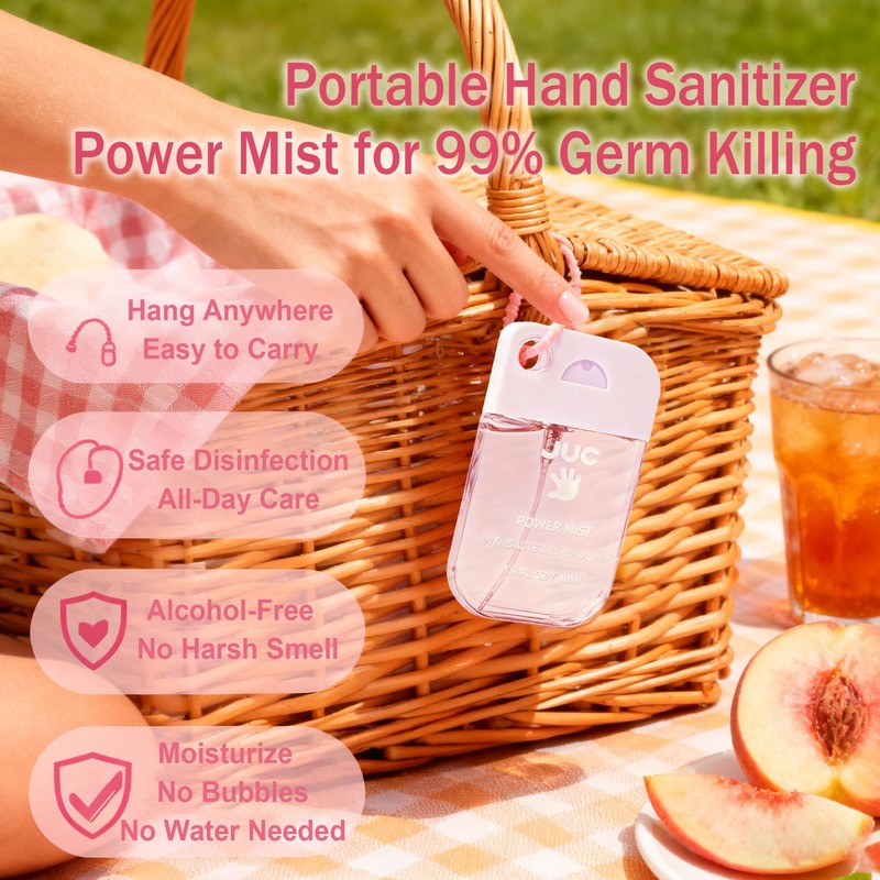 JUC Power Mist Hand Sanitizer Spray - 1.3fl.oz Peach Scent
