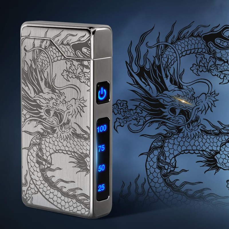LcFun Electric Lighter - USB Rechargeable, Dual Arc Plasma Lighter,