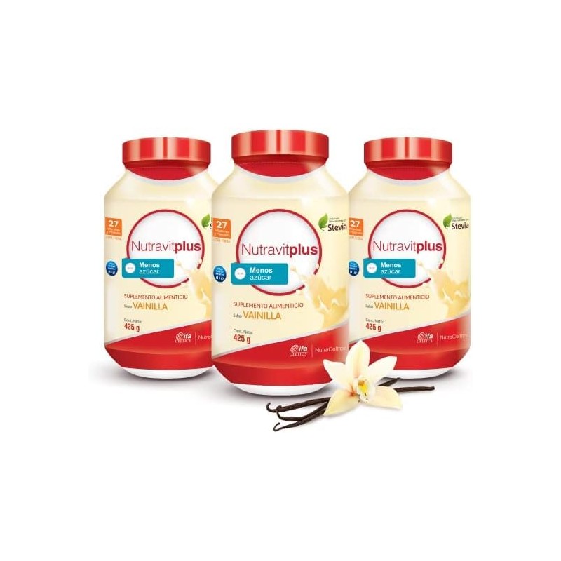 3 Malteadas Nutravitplus Red 425 G (Vainilla)