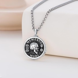 PELOVNY Cremation Jewelry for Ashes Memento Mori Urn Necklace Sterling Silver for Ashes Memorial Keepsake Jewelry for Women, Sterling Silver, No Gemstone