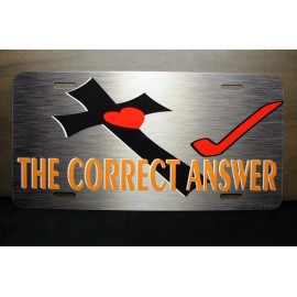 DIGIART INTERNATIONAL JESUS CHRIST IS THE CORRECT ANSWER RELIGIOUS METAL NOVELTY CAR LICENSE PLATE