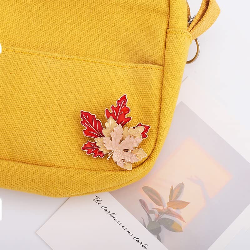 Maple Leaf Brooch Pin Autumn Fall Leaves Brooch Retro Lapel