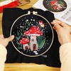 Embroidery Starter Kit, Mushroom Butterfly Embroidery Kit for Adults Beginners,