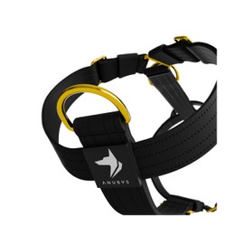 Anubys Vegan Leather Dog Harness – Luxury Adjustable No-Pull Design, Comfortable Padded Fit, Durable Black Material, for Small, Medium & Large Dogs (Medium)