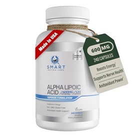 Ácido Alfa Lipoico 600mg  Alpha Lipoic Acid Supplement, 240 Vegan Capsules                                                                            