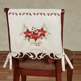 Poinsettia Palace Chair Covers Light Cream Set of Two Chair Covers Set of 2