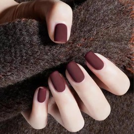 COSMOO Cherry Red Matte Nail Polish, Wine Red Quick Dry Nail Lacquer for Nail Art Varnish, Mist Effect Matte Finish Velvet Air Dry Nail Polish-10ml (0.34 fl oz)