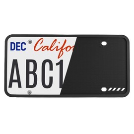 StandardAutoPart Silicone License Plate Frame, Front Back License Plate Cover, License Plate Bracket Holder Rust-Proof, Rattle-Proof, Weather-Proof for US and CA Standard Cars ((Black, 1 Pack))