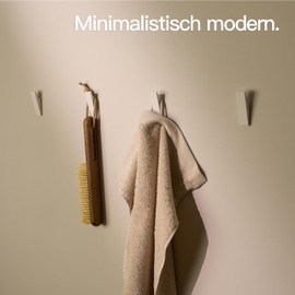 Designfabrik Hamburg Designfabrik Hamburg Klebehaken extra stark | Haken selbstklebend | Wandhaken | Handtuchhalter ohne Bohren | Haken fr Kche und Bad | 4 Stck | Handtuchhalter Wei? | Modernes Design