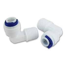 Finerfilters 1/4" Male x 1/4" Push Fit Plastic Elbow Fittings x 2