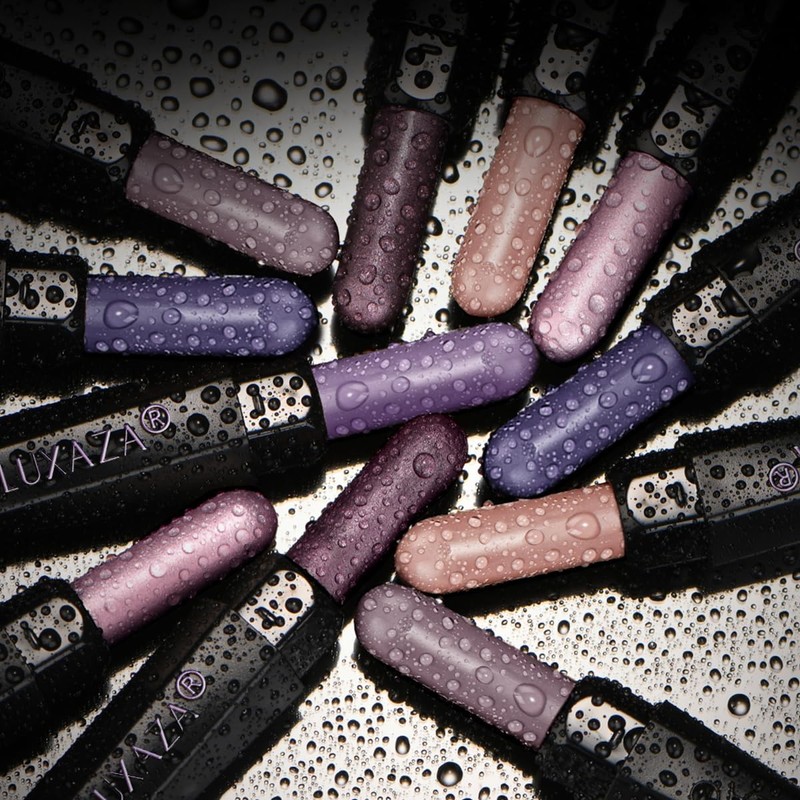 LUXAZA PRO Purple Eyeshadow Stick 6PCS Set, Metallic Shimmer Matte