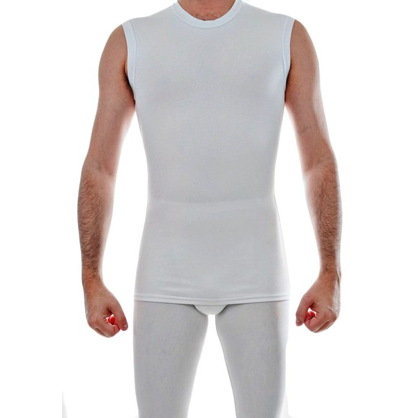 Underworks Cotton Concealer Compression Muscle Shirt Top, 3X, White