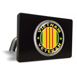 BestLicensePlateFrames Billet Aluminum Car Trailer/Tow Hitch Cover & Emblem - Vietnam Veteran