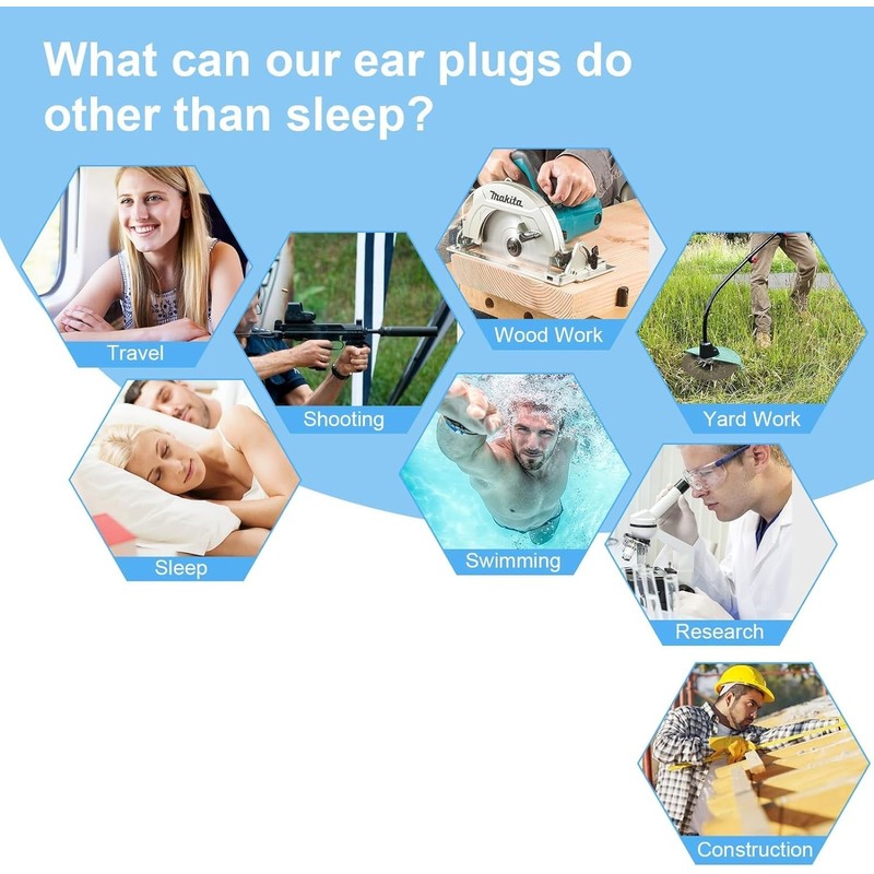EYAKEG Swimming Earplugs, 6 Pair - Comfortable, Waterproof, Reusable Silicone