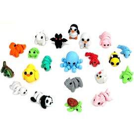 21 Pcs Mini 3D Printed Animal Set,Articulated Flexible Cute Animal Toys for Christmas,New Year,Birthday Gifts and Office Desktop Decoration