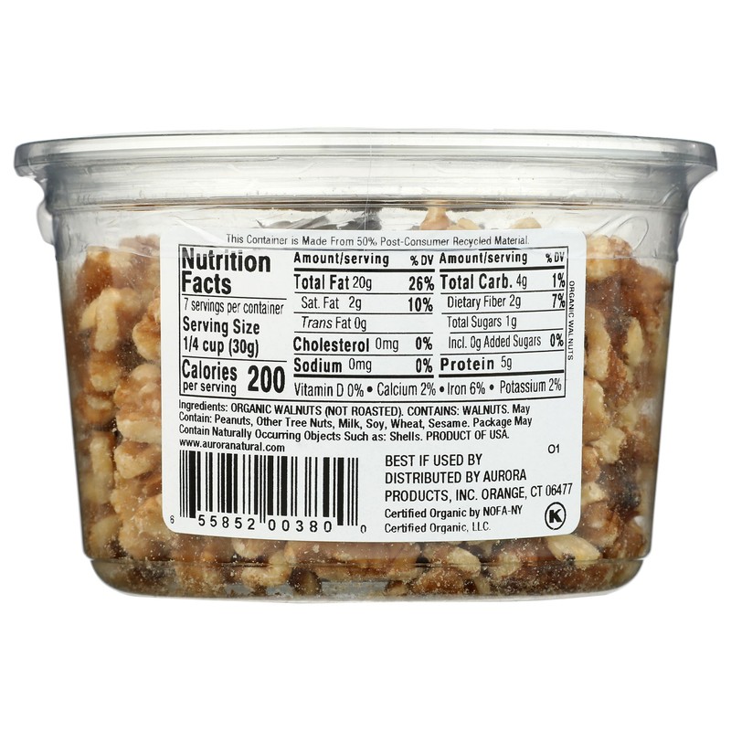 Aurora Products Organic Walnut Halves, 7 oz