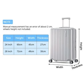 flintronic PVC Suitcase Covers, Travel Suitcase Protective Cover, Luggage Cover, Transparent Suitcase Protective Cover, Waterproof Luggage Cover, Dustproof, Scratch-Resistant Protective Case,