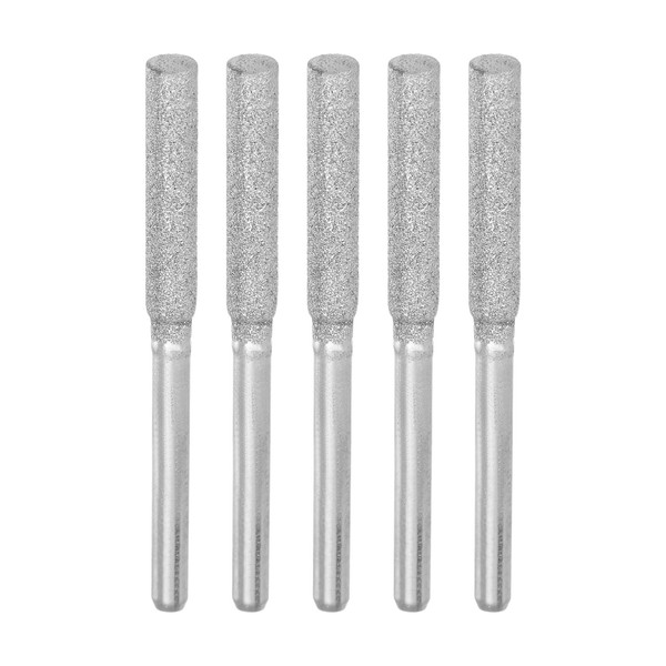HARFINGTON 5pcs Diamond Chainsaw Sharpener Bits 5/32" 4mm Cylinder Head