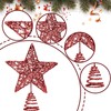 GXFCING Christmas Tree Topper Star Red Glitter Metallic Christmas Tree