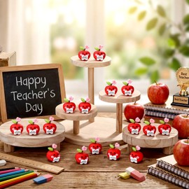 Tasdurian 50 Pcs End of Year Gifts for Women Mini Rubber Toys Positive Gift Teacher Appreciation Week Birthday End of The Year Thank You Gifts for School Office Desk Decor Supplies(Apple)