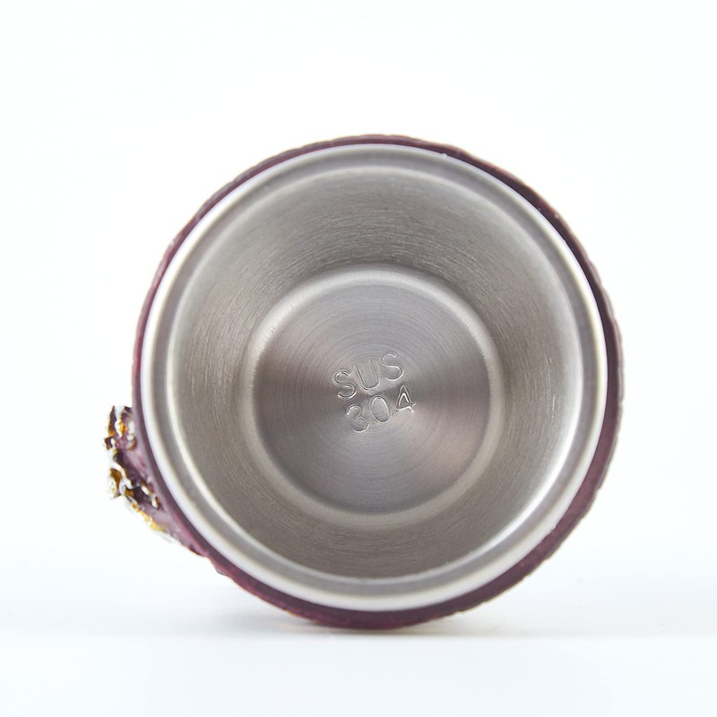 OTARTUDE Medieval Flame and Dragon Goblet Stainless Steel 210ml (Flame