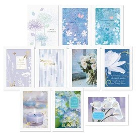 Lavender Sympathy Cards Value Pack - Set of 20 (10 Designs), Large 5" x 7", with Sympathy Cards with Sentiments Inside