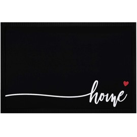 MoonWorks® Doormat with Lettering Home Heart Home Non-Slip & Washable Black 60 x 40 cm