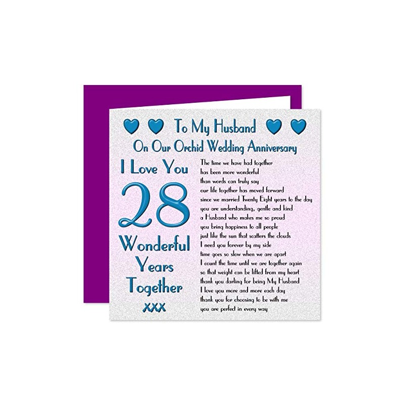 My Husband 28th Wedding Anniversary Card - On Our Orchid