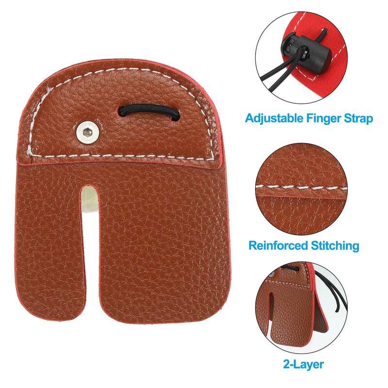 PATIKIL Archery Finger Tabs, Leather Archery Finger Guard Protective Gear,