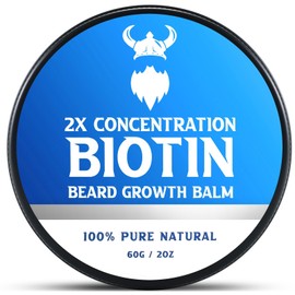 MistySprite 2X Concentration Biotin Beard Balm for Men & Conditioning Beard Wax - Made with Castor Oil Natural and Organic Ingredients - Hydrates & Thickens Facial Hair Growth- 2 Ounce Tin