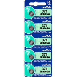 Murata 371 Battery SR920SW 1.55V Silver Oxide Watch Button Cell (5 Batteries)