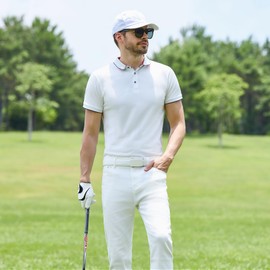 VATAN Men's Belt Leather Ratchet Belt for Men Dress Casual Every Day with Adjustable Buckle, Trim to Fit (White, 46" to 52" Waist Adjustable)