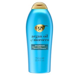OGX Renewing Moroccan Argan Oil Shampoo, 25.4 Ounce Bottle, Salon Size, , Strengthens, Softens and Protects Sulfate-Free Surfactants Argan Oil Shampoo