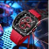 PASOY Luxury Chronograph Watches for Mens Rubber Strap Black Waterproof