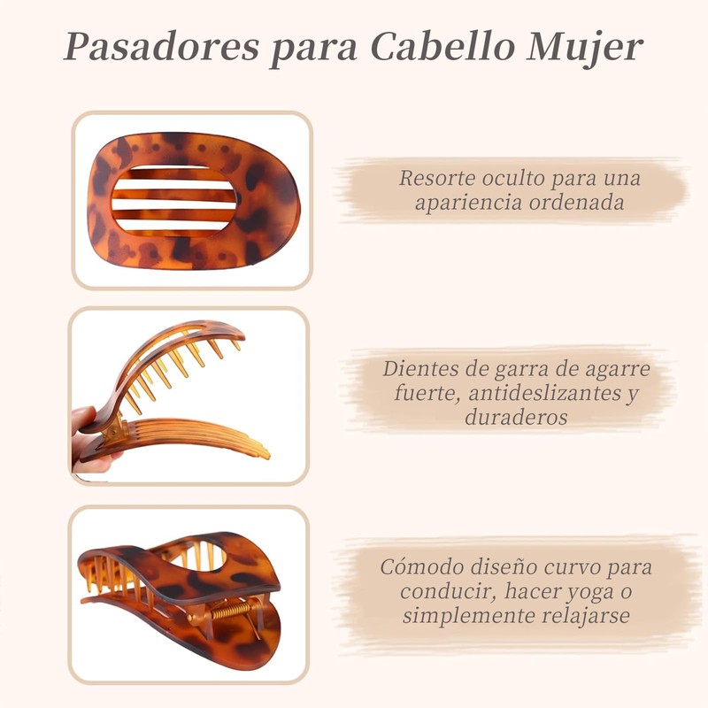 Horquillas planas Para Cabello, Pasadores Mujer, Cómodas Pinzas para el